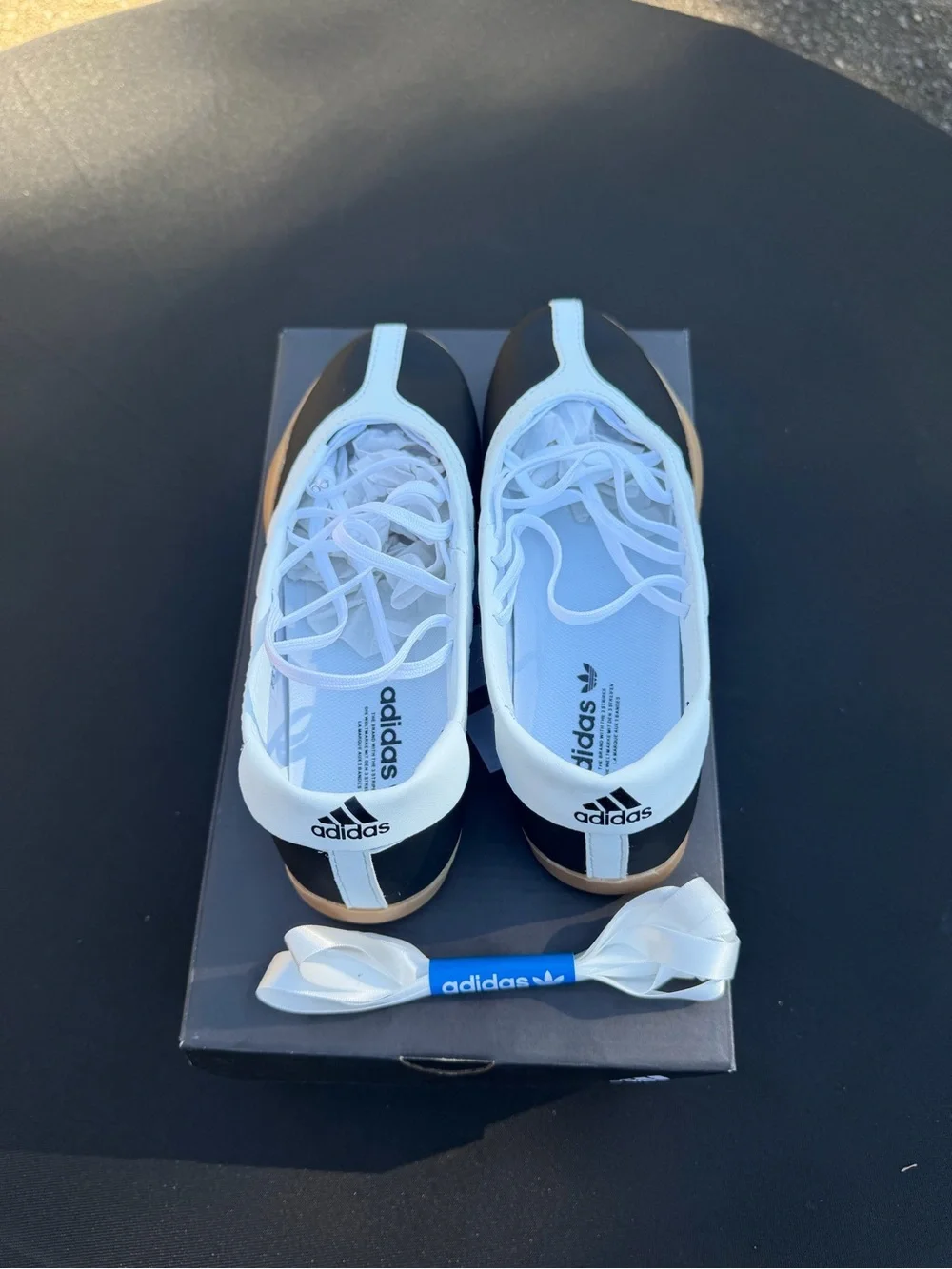 adidas Women’s Black, White & Gum Ballet-Inspired Sneakers